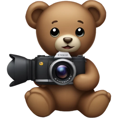 Christmas Teddy bear holding a Camera  emoji