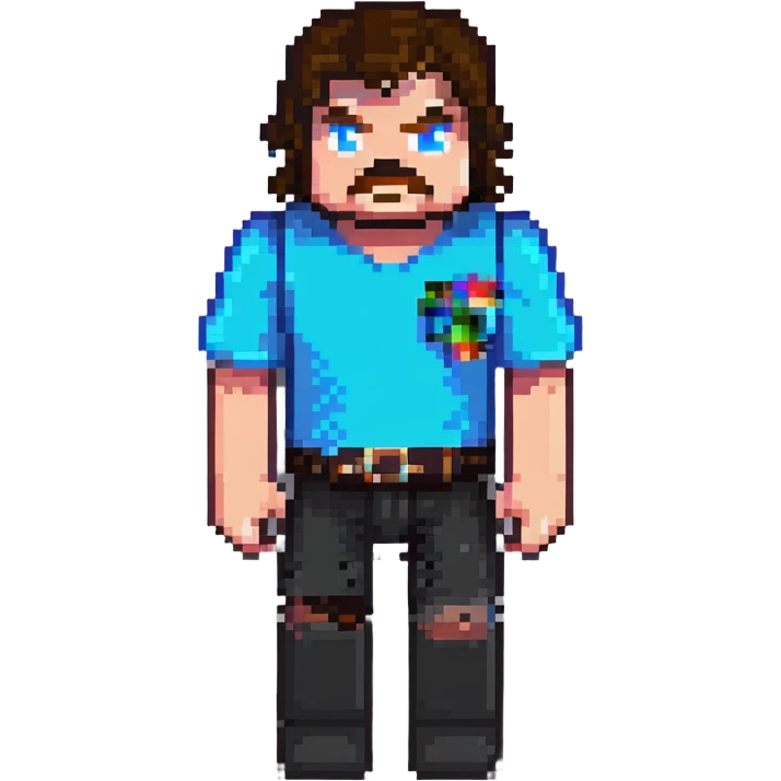 Jack Black as a Minecraft character emoji