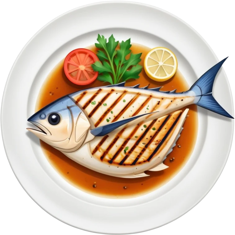 Plate of grilled swordfish  emoji