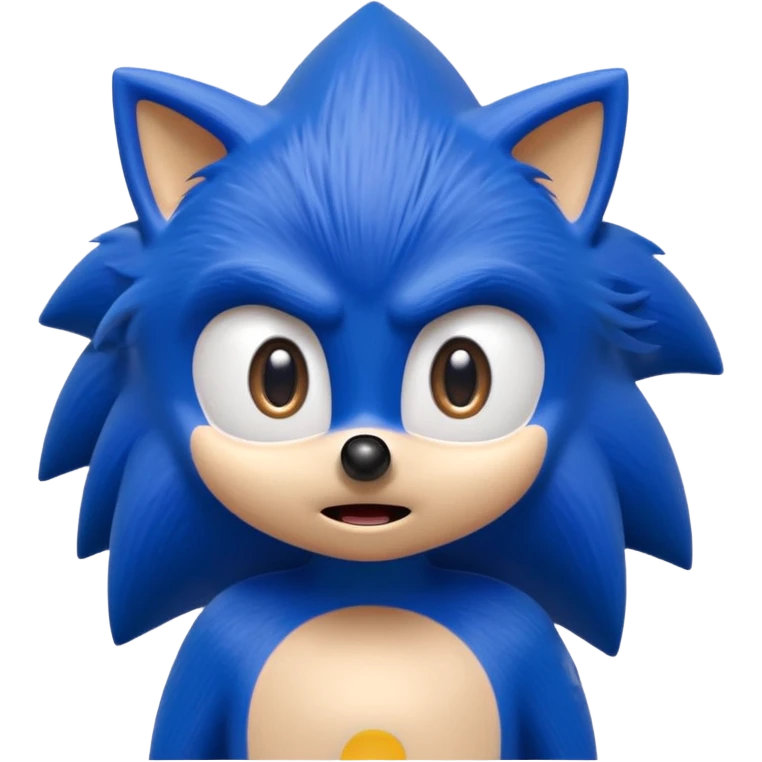 Sonic the Hedgehog with a surprised expression, vibrant cartoon style emoji