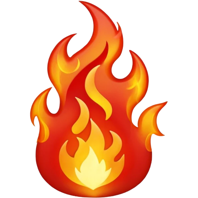 glitter red flame emoji