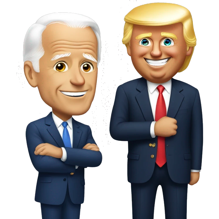 Joe biden and trump loving each other emoji