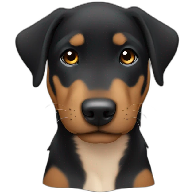Sleeping black and brown beauceron puppy with white chest and chin emoji