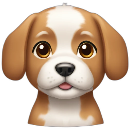 Caramel and white puppy with medium hair emoji