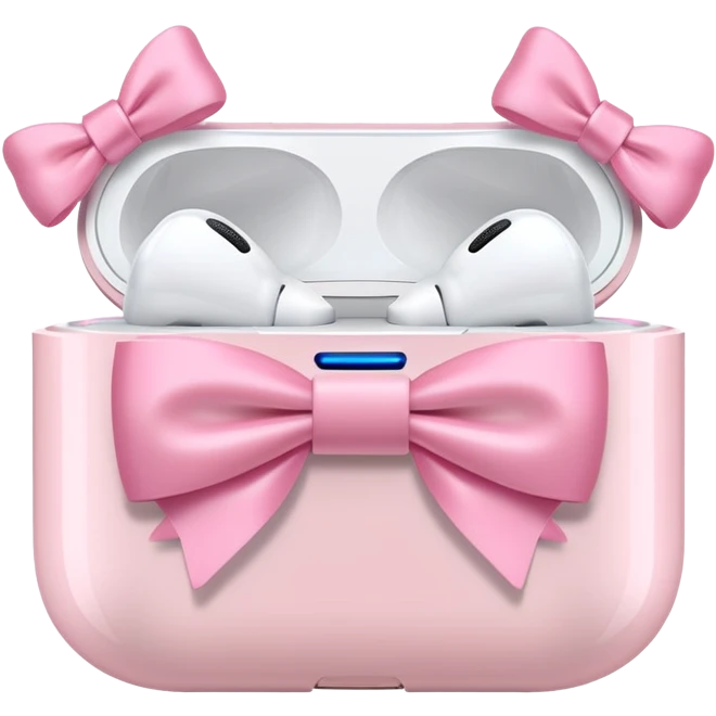 AirPod max with pink bows emoji