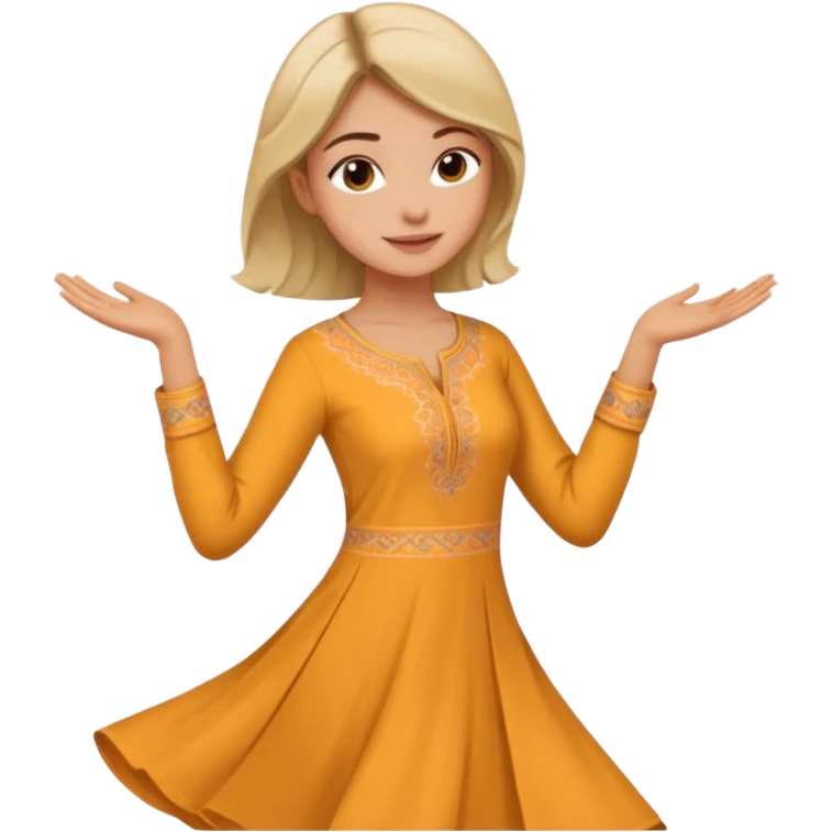 young woman in a kurta twirling emoji