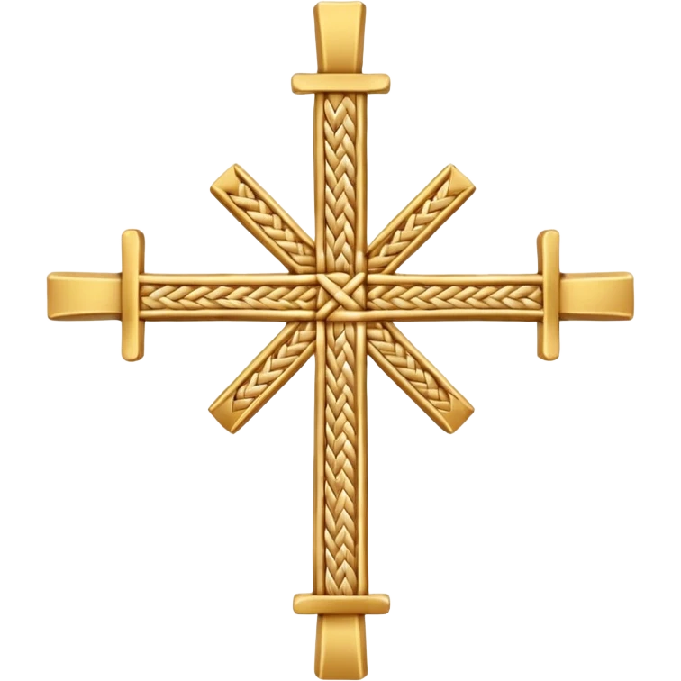 St. Brigid's cross or St. Brigit's cross (Irish: Cros Bhríde, Crosóg Bhríde or Bogha Bhríde) is a small variant of the Christian cross often woven from straw or rushes. emoji