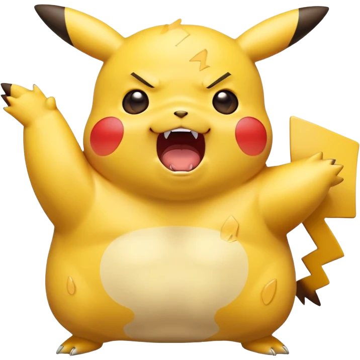 chubby Pikachu with blemishes screaming in fear emoji