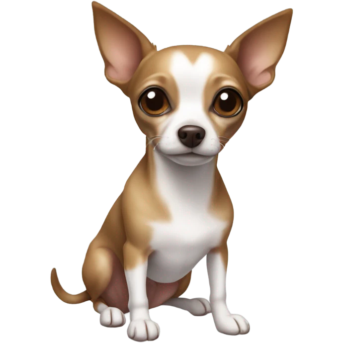 Brown and white chihuahua Italian greyhound emoji