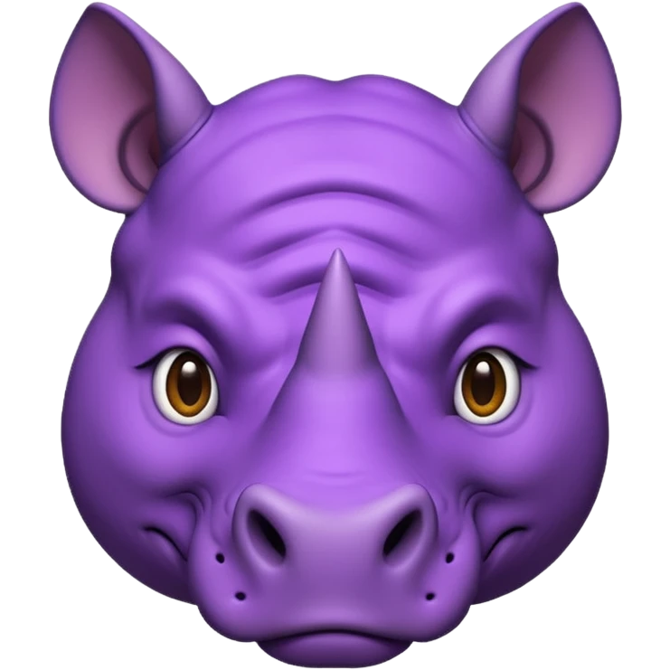 purple rhino face emoji, bold features emoji