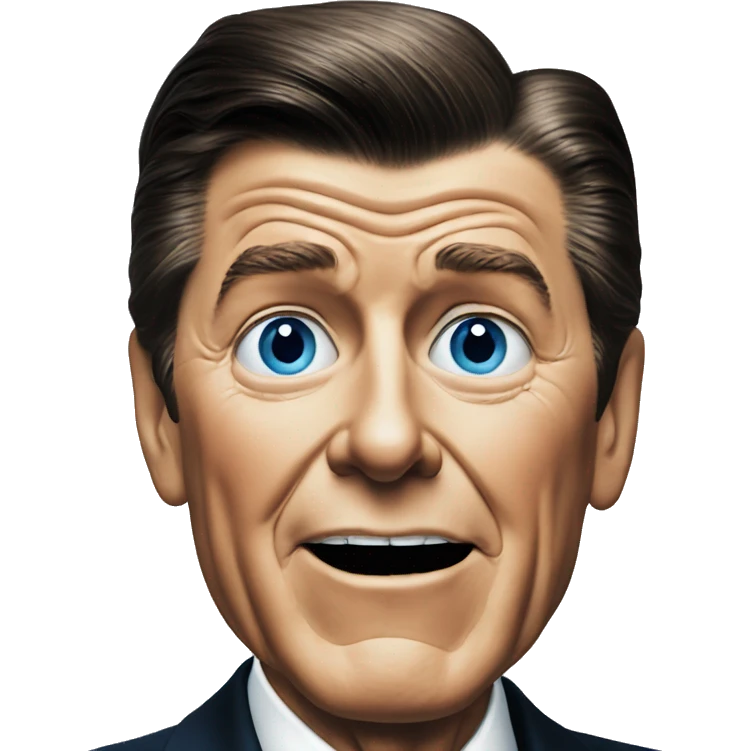 Ronald Reagan is scared blue eyes emoji