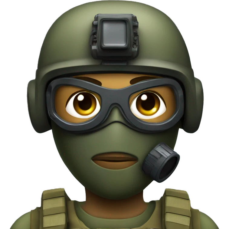 Special Forces Soldier wearing mask with night vision goggles emoji