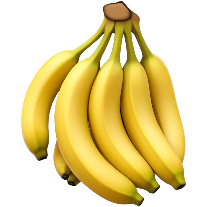 Cinematic bright yellow bananas, smooth peel with gentle curves, slightly ripened, stacked in a charming bunch, warm glowing background, soft and inviting. emoji