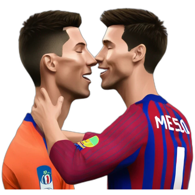 Ronaldo kiss messi emoji