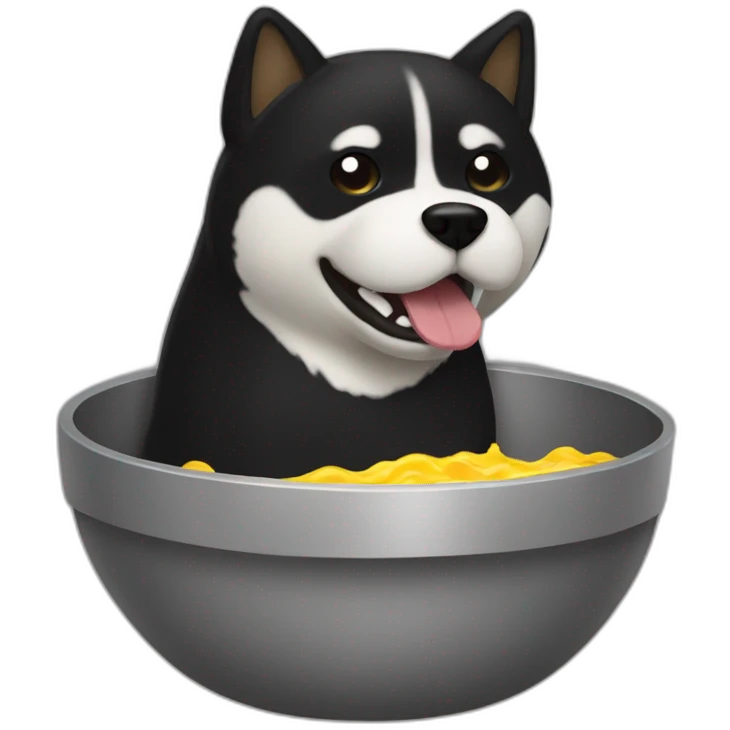 Black shiba vomiting emoji