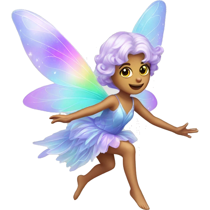 Iridescent fairy flying twinkle emoji
