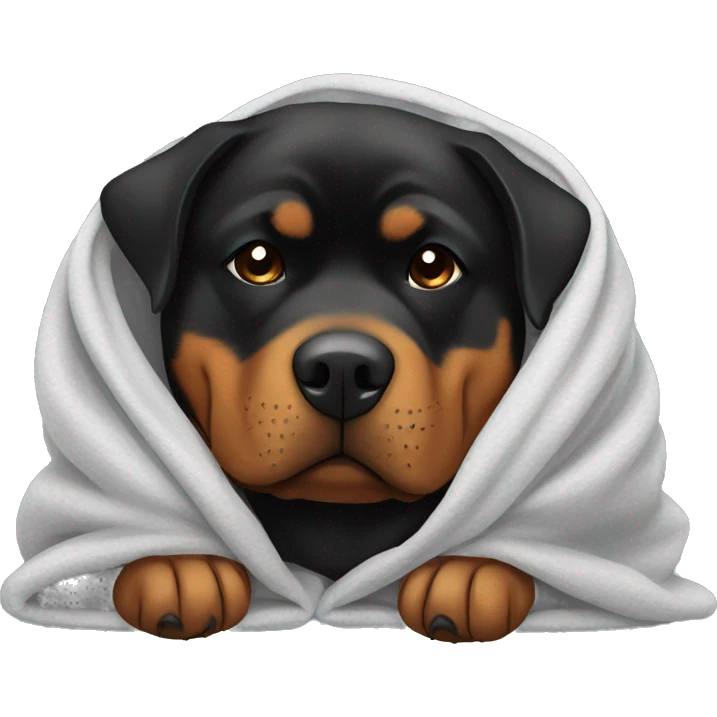 Rottweiler sleeping in blanket emoji