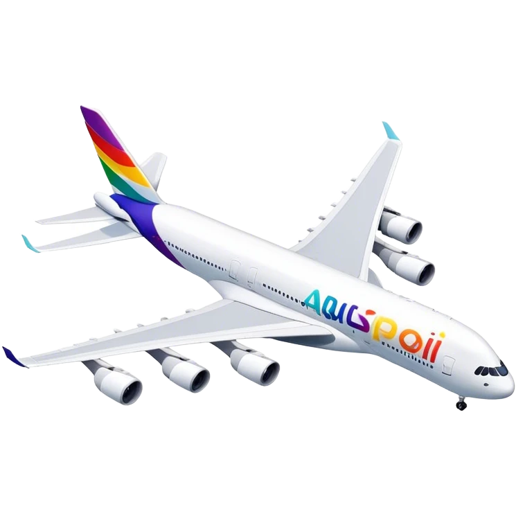 Airbus A380 - Airbus (Model Year: 2021) (Iconic colour: White with colorful tail) emoji