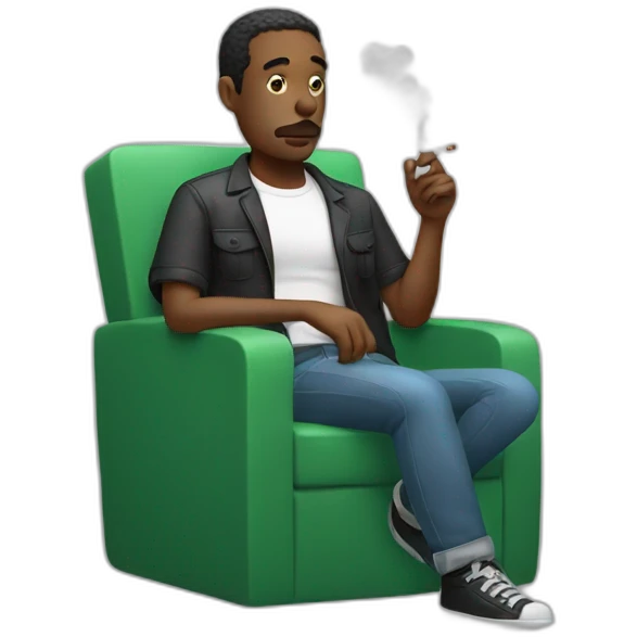 Man chilling and smoking emoji