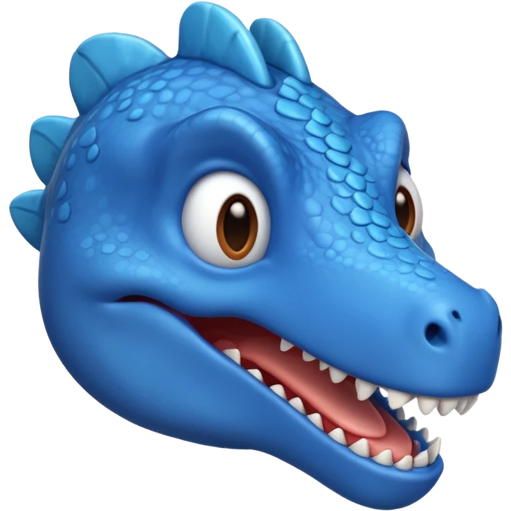 smiling blue dinosaur head emoji