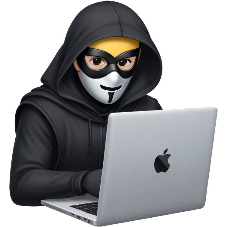 masked man on a laptop emoji