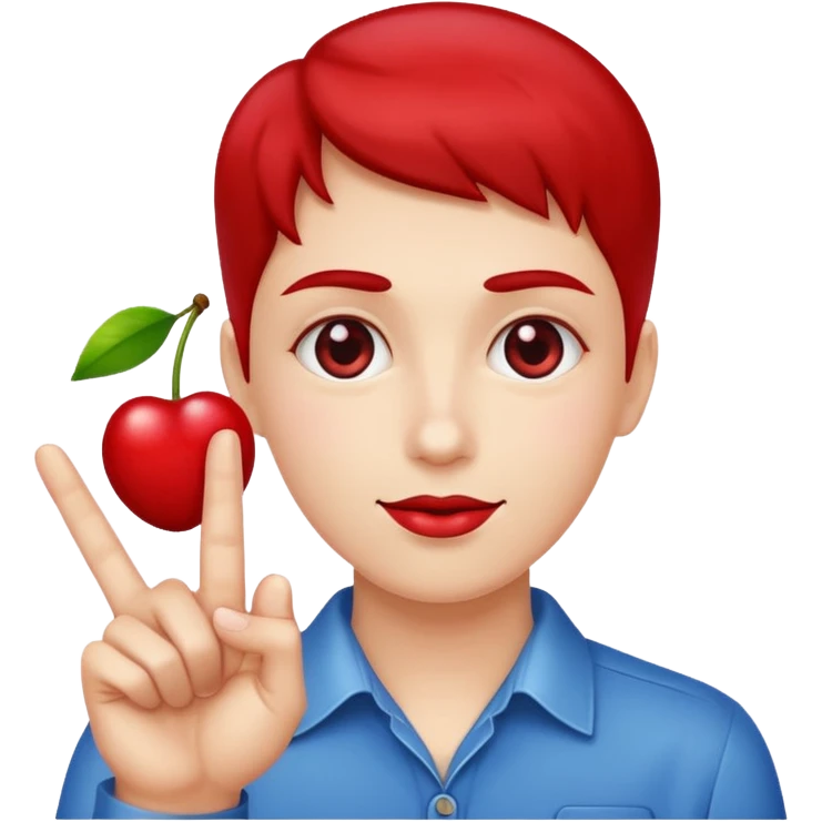 Holding a cherry between two fingers emoji