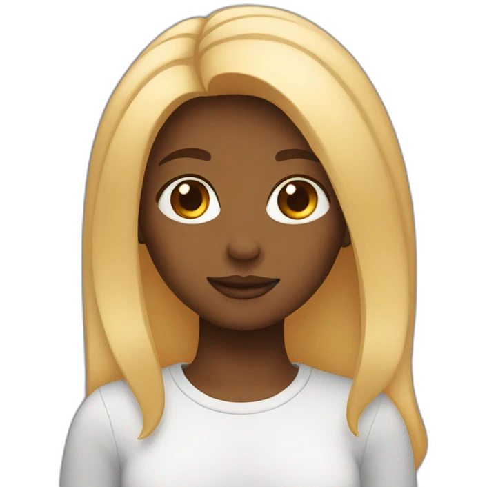 Girl with two hair color emoji