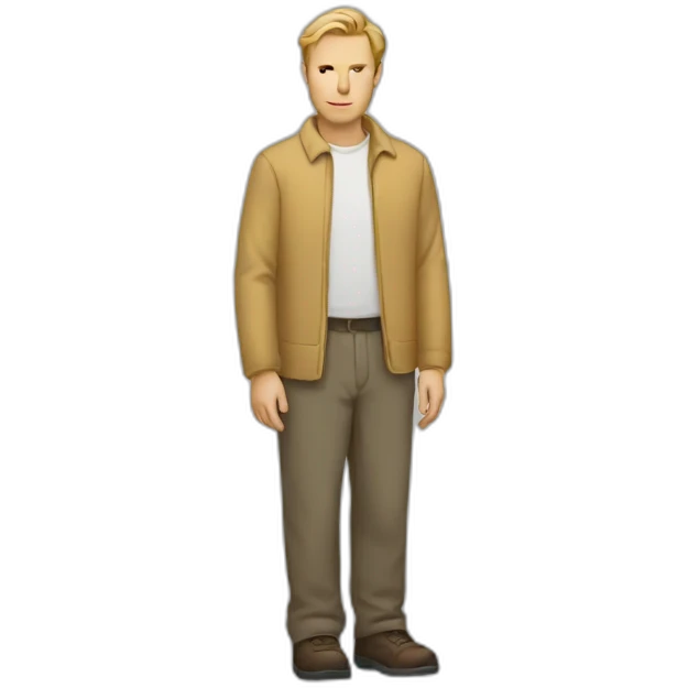 A white man standing sideways emoji