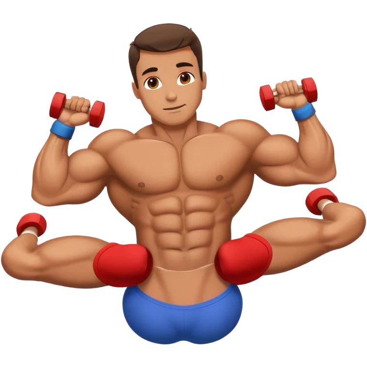 bodybuilder laying down abs exercise emoji