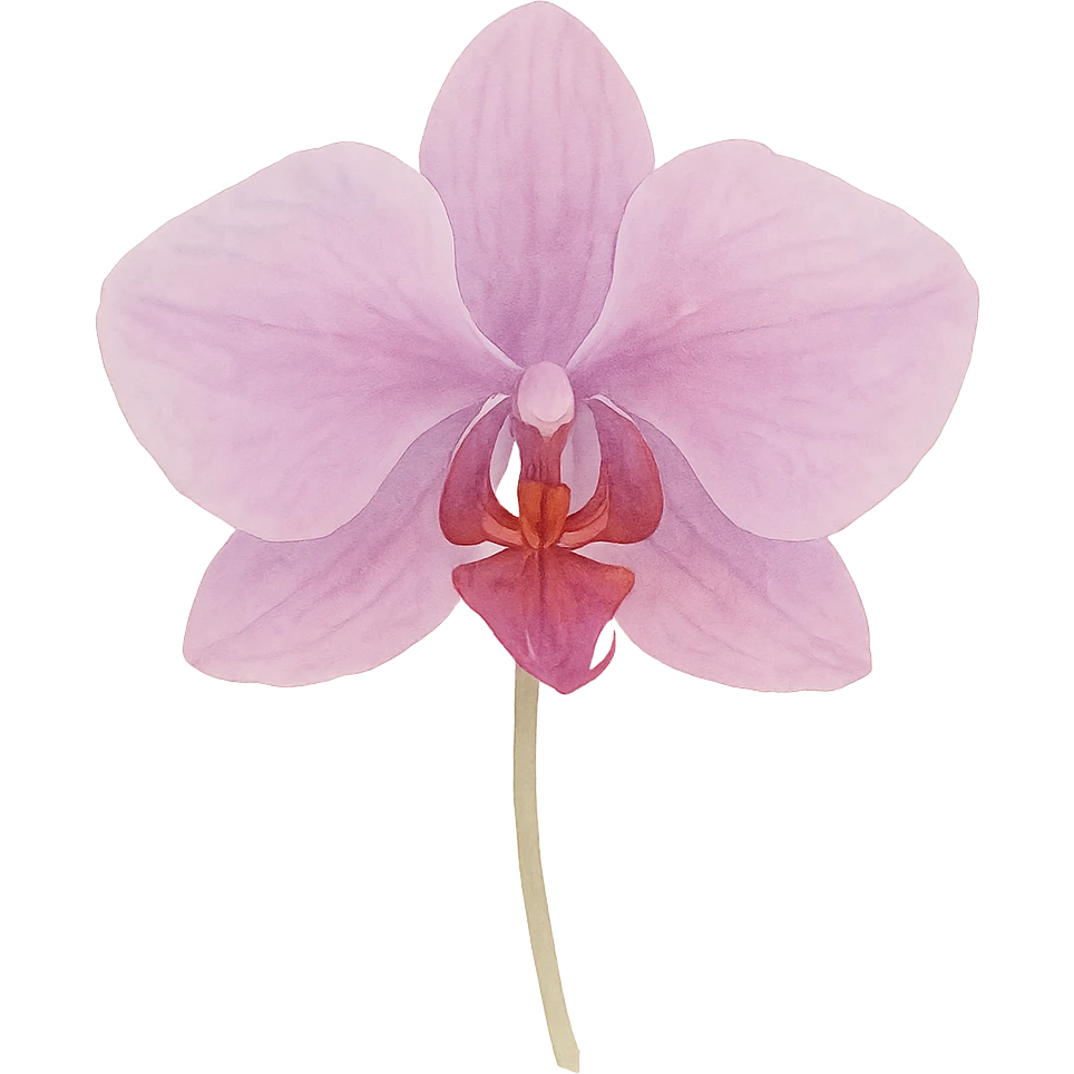 very detailed orchid, delicate petals, vibrant purples and pinks, soft gradients, realistic botanical details, watercolor art style emoji