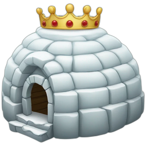 igloo with king crown on top emoji