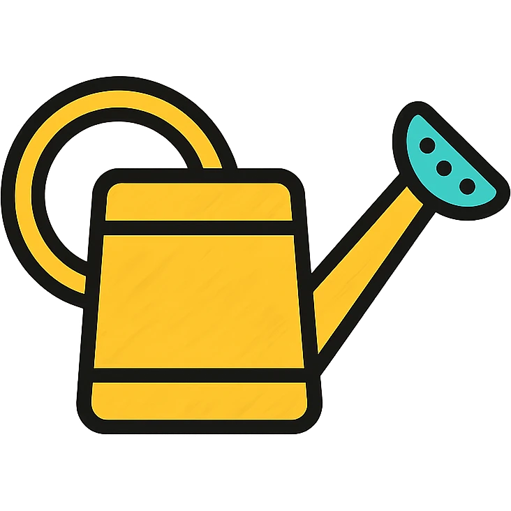 color outline icon of a watering can emoji