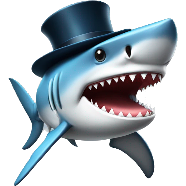 shark with top hat  emoji