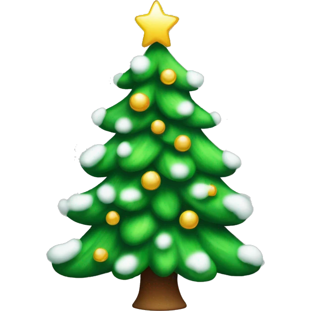christmas tree with snow emoji
