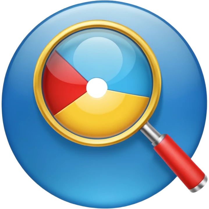 web search icon, browser window with a magnifying glass, colorful and minimal, no text emoji