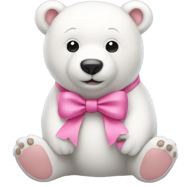 white bear with pink bow  emoji