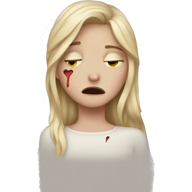 White girl with a broken heart crying  emoji