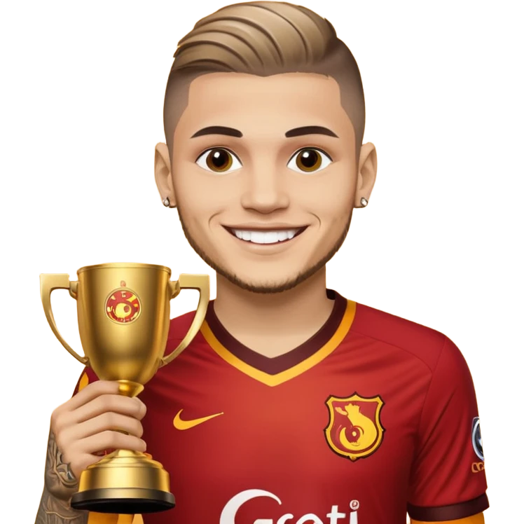 galatasaray jersey mauro icardi lifting UCL cup emoji