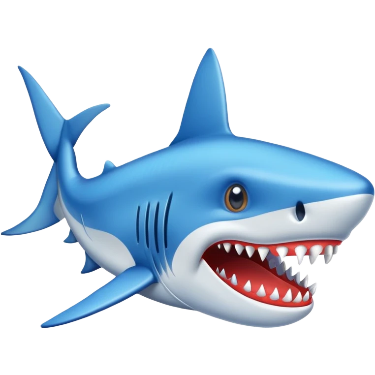 Un tiburón con zapatillas azules emoji
