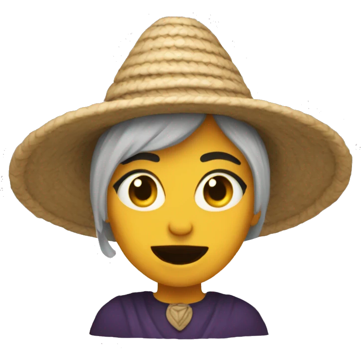 Angela Arzu, disfrazada de bruja emoji