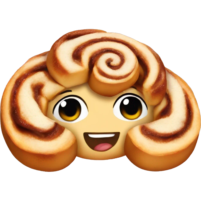 cinnamon rolls but shaped into a bow emoji