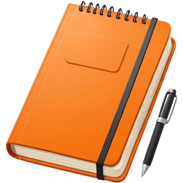 an orange field notes expedition notebook emoji