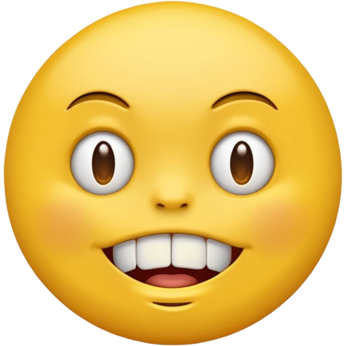 grimacing yellow round emoji with silver teeth emoji