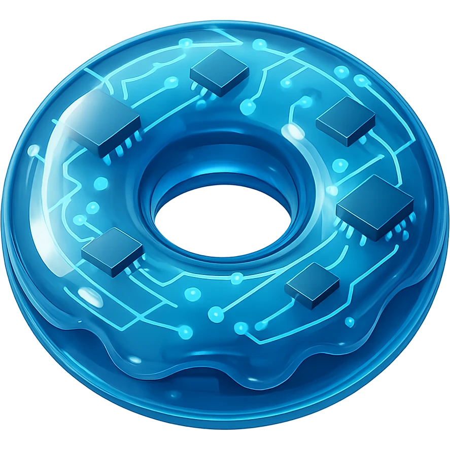 donut in glossy circuit style emoji
