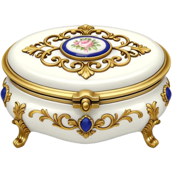 Vintage rococo white jewelry box emoji