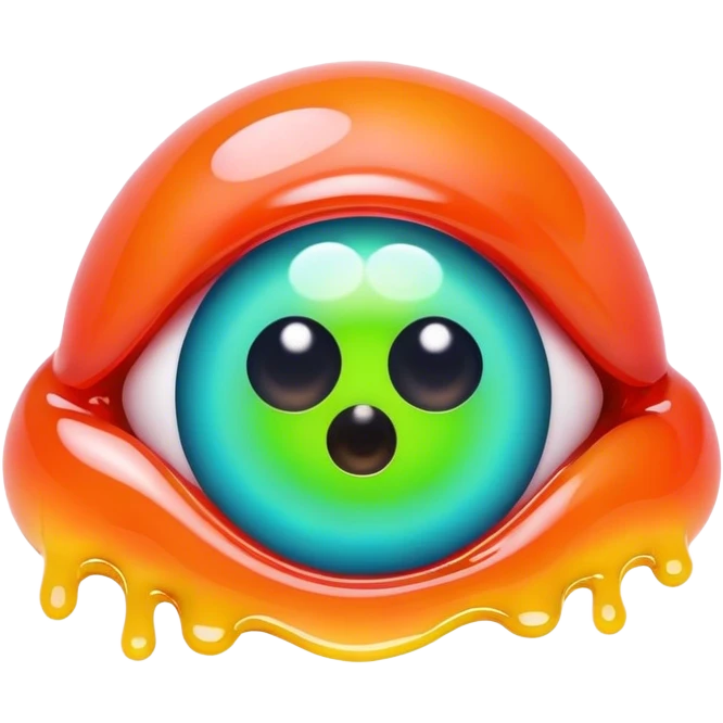 gummy neon melting eyeball emoji