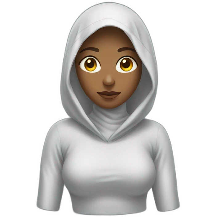 The veiled girl is wearing a gym outfit emoji