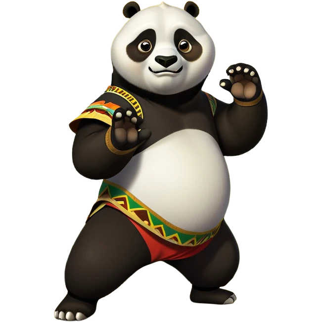 kung fu panda with a south african theme emoji