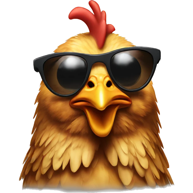 chicken wearing sunglasses emoji