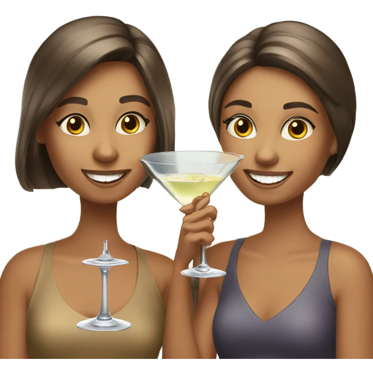two girls sipping martinis emoji